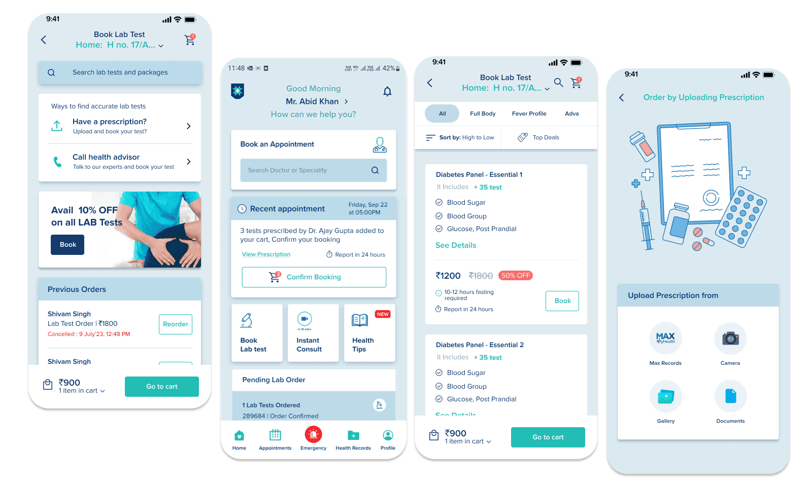 Max Healthcare-app UX design